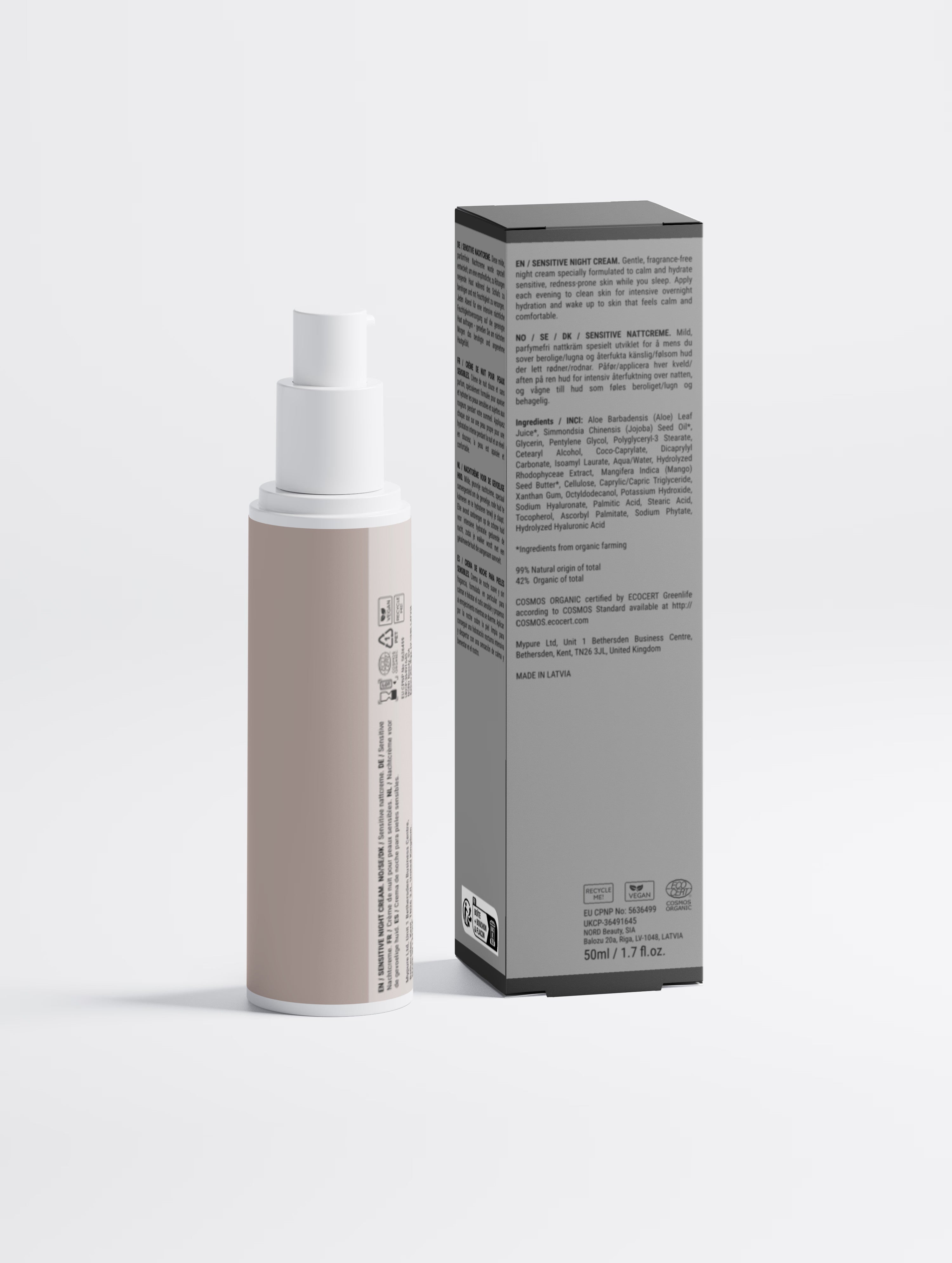 Sensitive Skin Overnight Cream, Fragrance Free